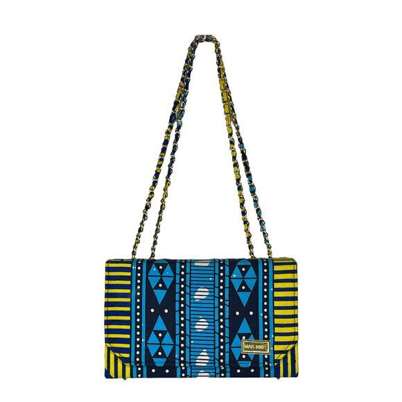 Mak Nisy Nigeria Womens Chain Crossbody Shoulder Bag Multi Velvet Lining - Picture 1 of 10